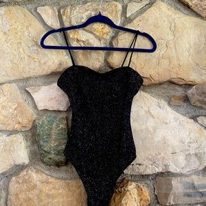 Spaghetti strap bodysuit top